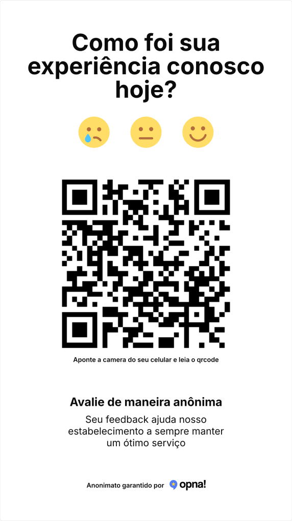 Deixe disponível no seu estabelecimento